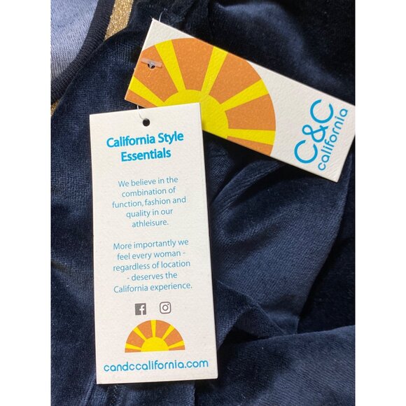 C&C California Large Black Velvet Star‎ Cold-Shoulder Top Gold Leggings Set Yoga - Picture 10 of 10